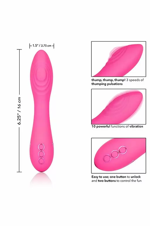 Изогнутый вибратор Surf City Centerfold, с функцией Power Boost, 16 см, силикон, розовый