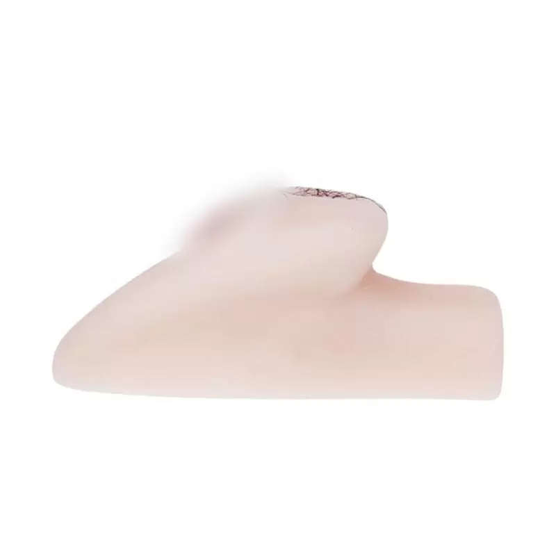 Вагина с лобковыми волосами и анус Little Butt с вибропулей и проводным пультом – телесный