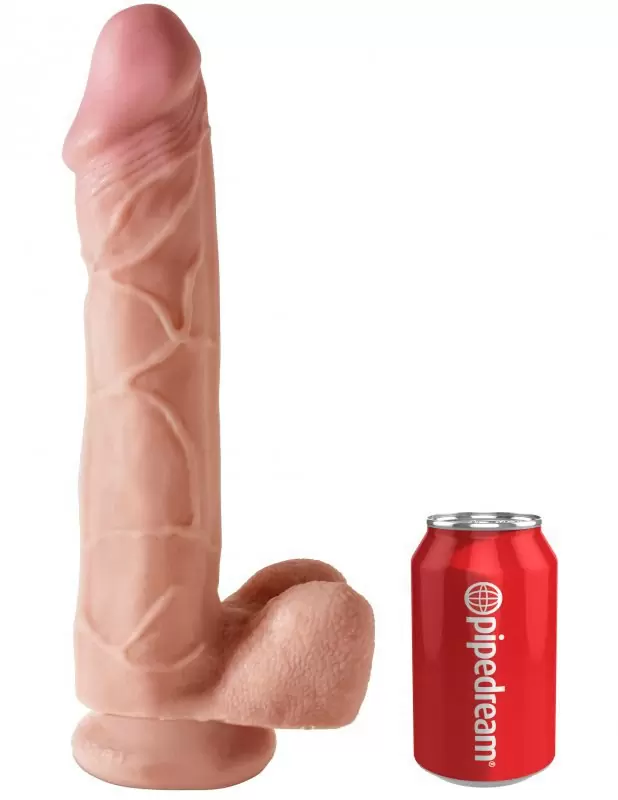 Фаллоимитатор-реалистик с мошонкой King Cock Plus 12