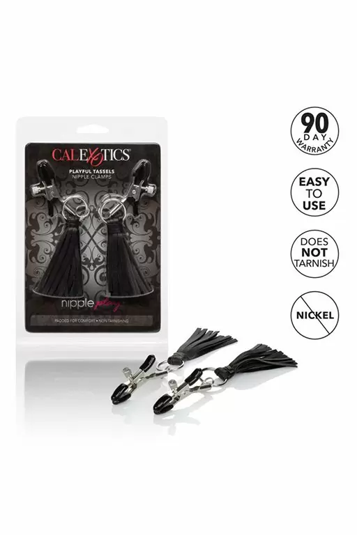Зажимы для сосков Nipple Play Playful с кисточками - черный