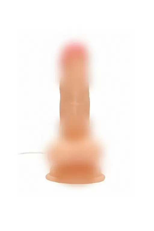 Реалистичный фаллоимитатор Shots toys Vibrating Realistic Cock With Scrotum, с мошонкой, с пультом Д/У, 15 см, 10 режимов