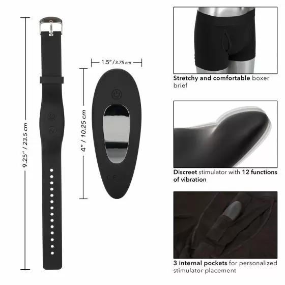 Трусы боксеры с вибратором Remote Control Panty Set M/L, 12 уровней вибрации, водонепроницаемый