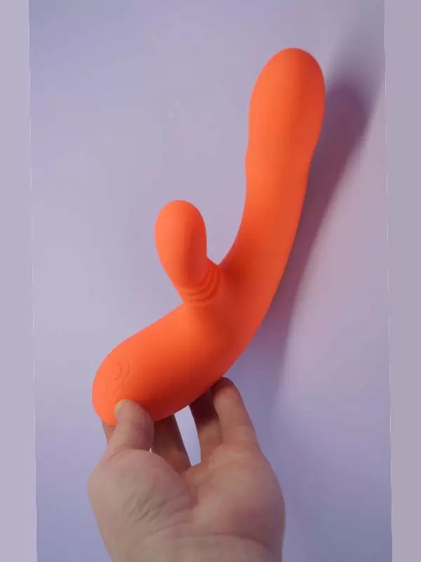 Инновационный вибратор-кролик Amovibe Vibella, 27 см, силикон, оранжевый