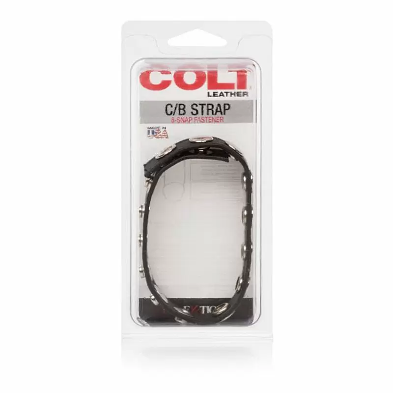 Кожаная утяжка на пенис Colt C/B Strap 8 Snap Fastener – черный