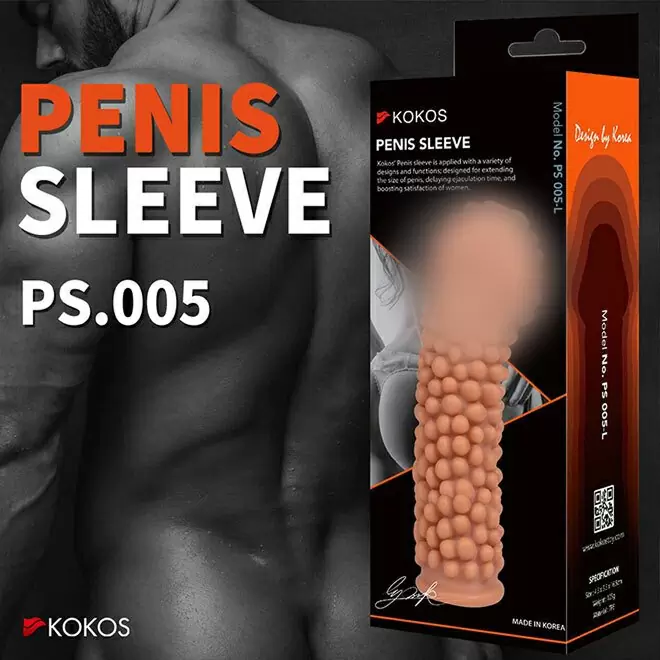 Насадка на пенис с крупными пузырьками размер L