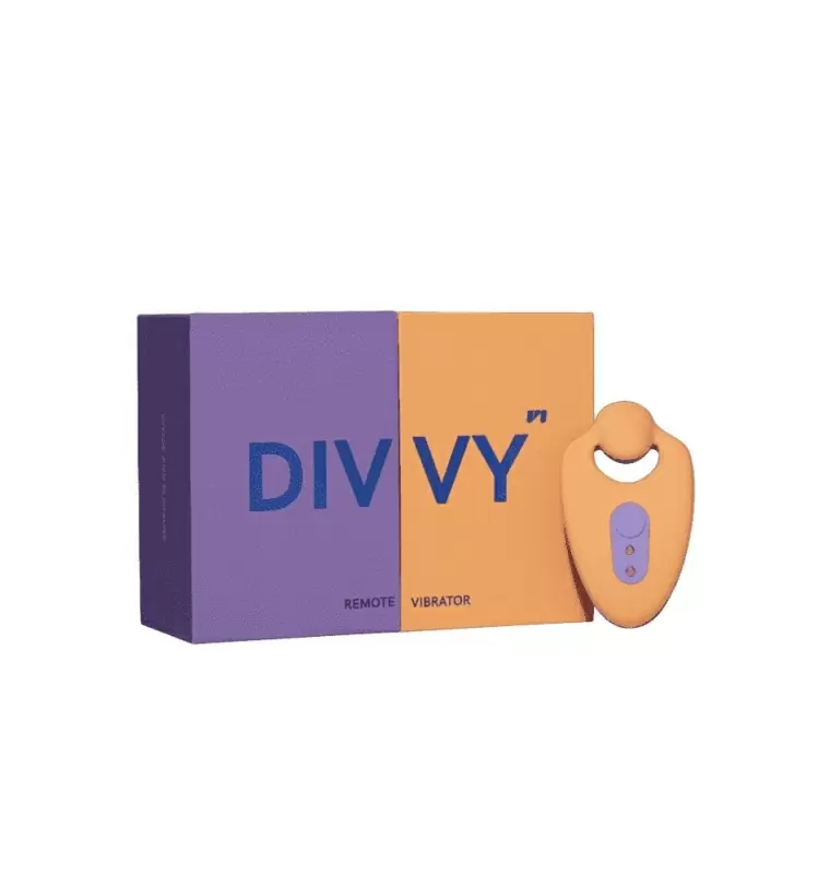 Вибратор для клитора Unbound Diviy. 5 режимов работы, АБС-пластик/силикон, 8.6 см, оранжевый с фиолетовым