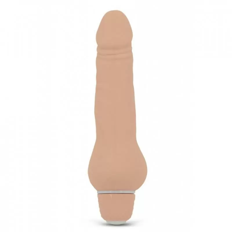 Мини вибро реалистик Mini Silicone Classic с утолщенным основанием – телесный