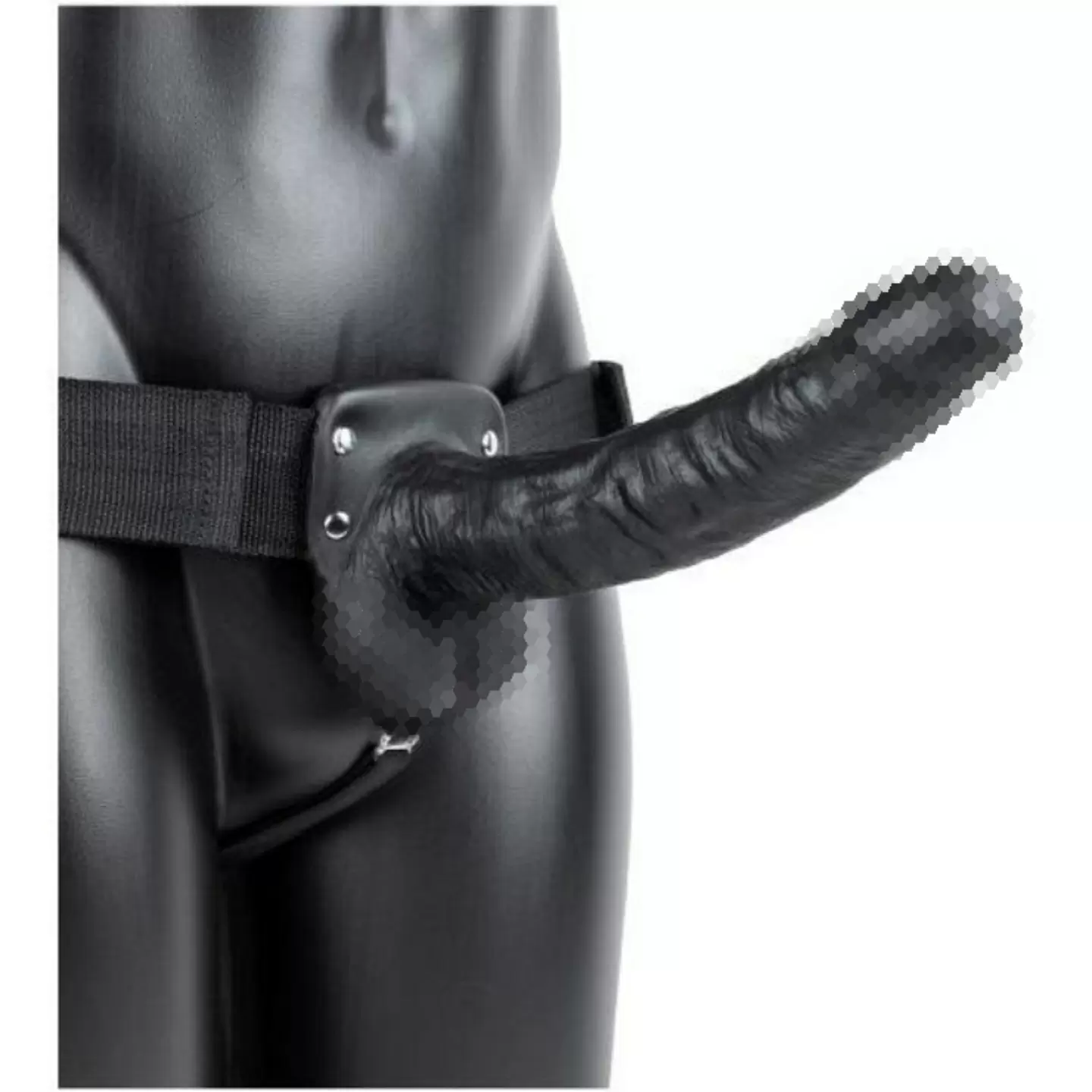 Мощный вибрострапон-фаллопротез Shots toys, с проводным пультом, 23 см, ПВХ , черный 