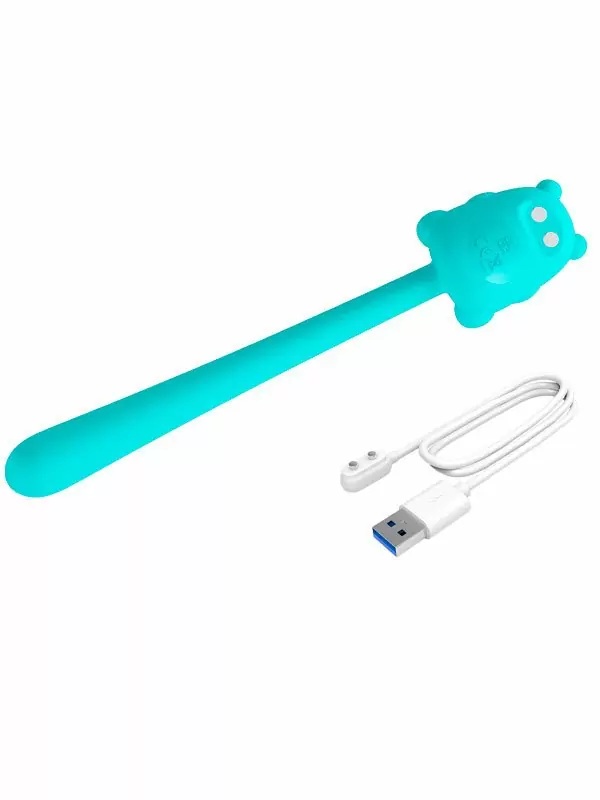 Бирюзовый милый мини-вибратор Baile Cute Bear с 7 режимами, 13,5 см
