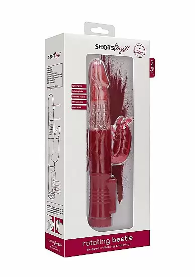 Вибратор кролик Rotating Beetle - красный