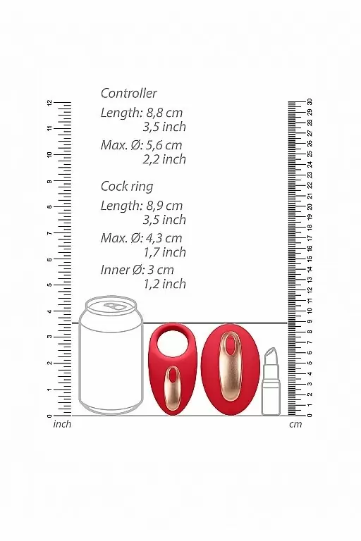 Виброкольцо с вибропультом управления Poise (красный)