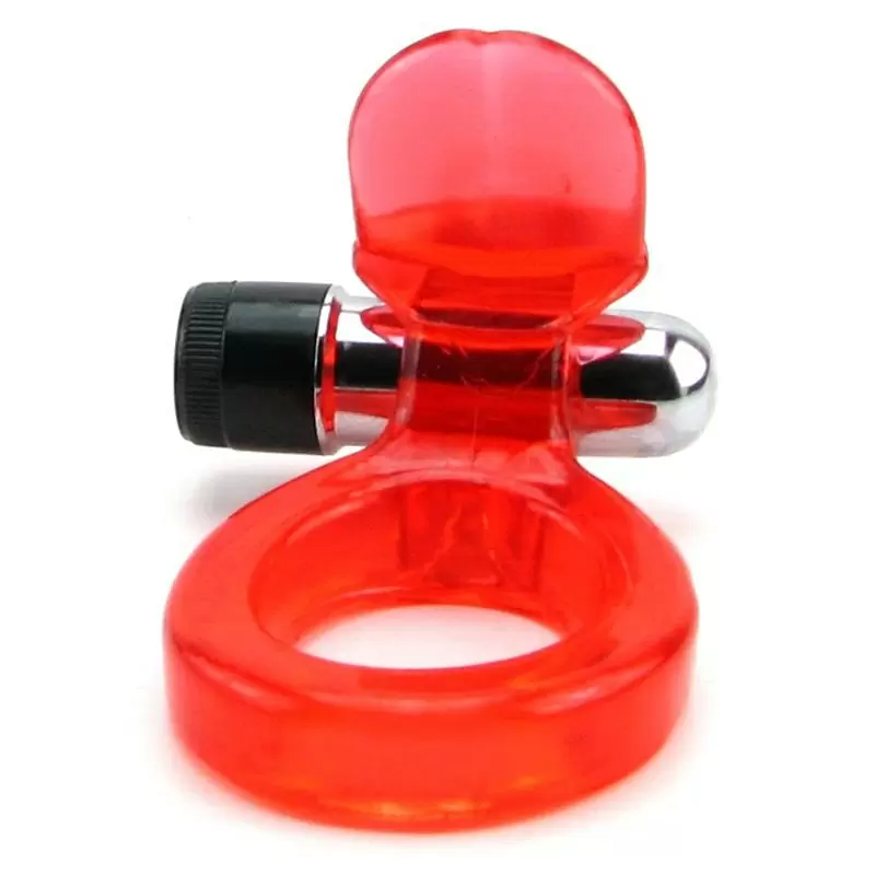 Эрекционное виброкольцо со стимулятором клитора Язычок Wireless Clit Flicker – красный