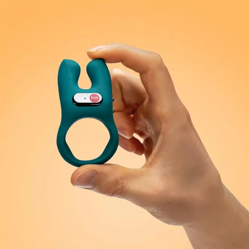 Эрекционное виброкольцо Fun Factory NOS, 2 мотора, 4 скорости, морская волна