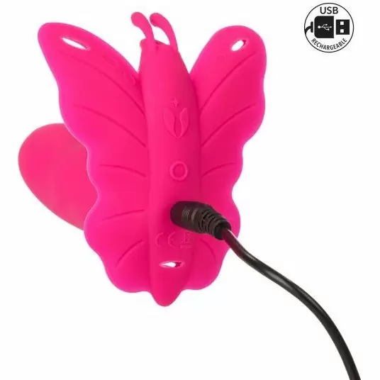 Перезарежаемый вибромассажер-бабочка Silicone Remote Venus Penis с дистанционным пультом управления