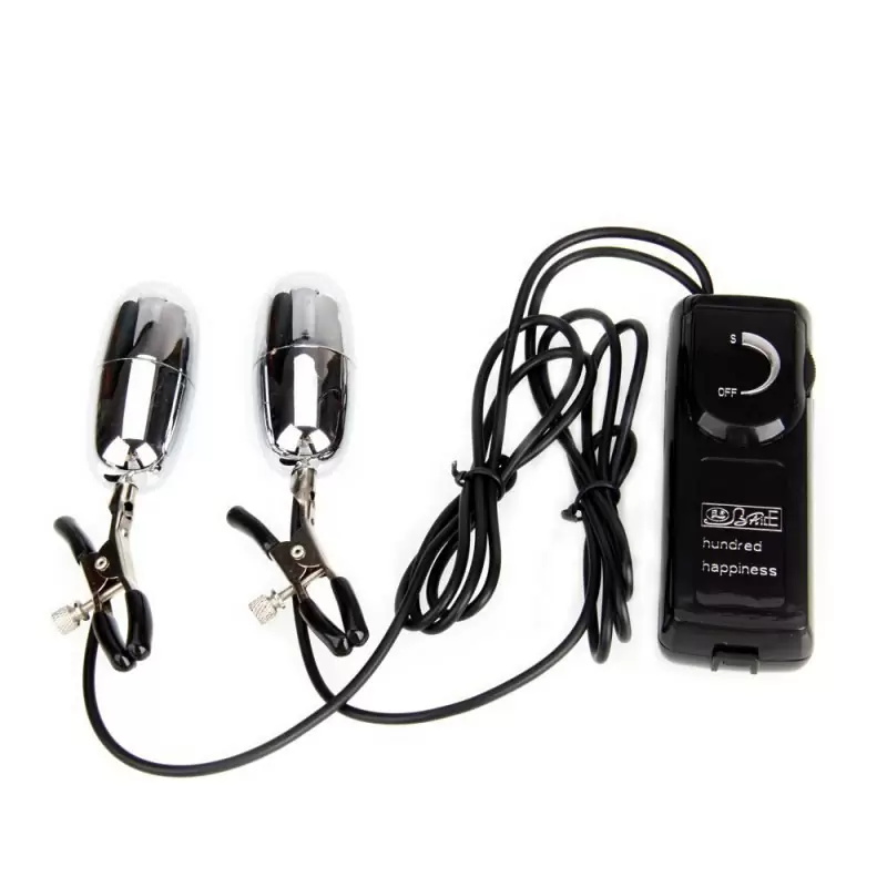 Виброзажимы на соски с пультом управления Flirt – серебристый