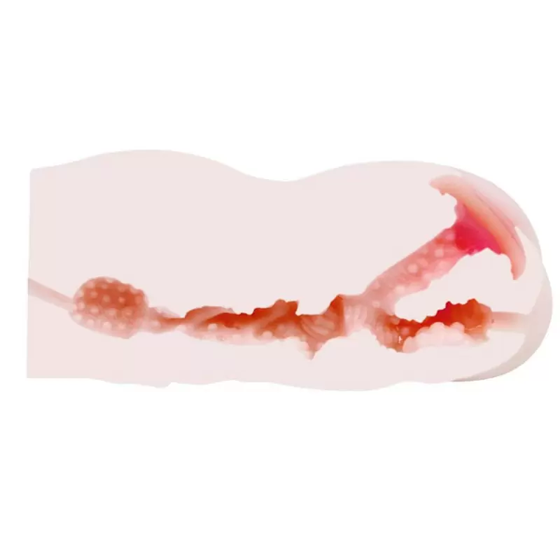 Мастурбатор Passion Lady Precious с двумя отверстиями, вибрацией и текстурным рисунком – телесный