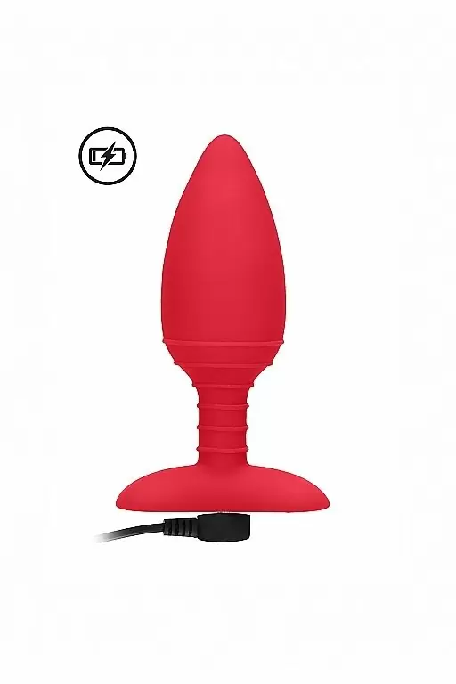 Анальная пробка с вибрацией и функцией нагрева Glow (красная)