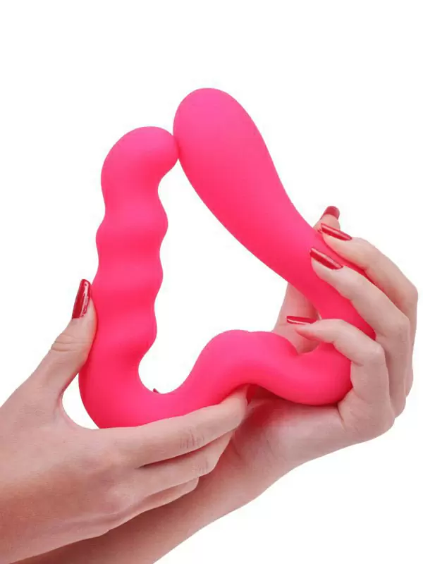 Двойной фаллоимитатор Fun Factory New Wave, гибкий, со стимуляцией клитора, розовый