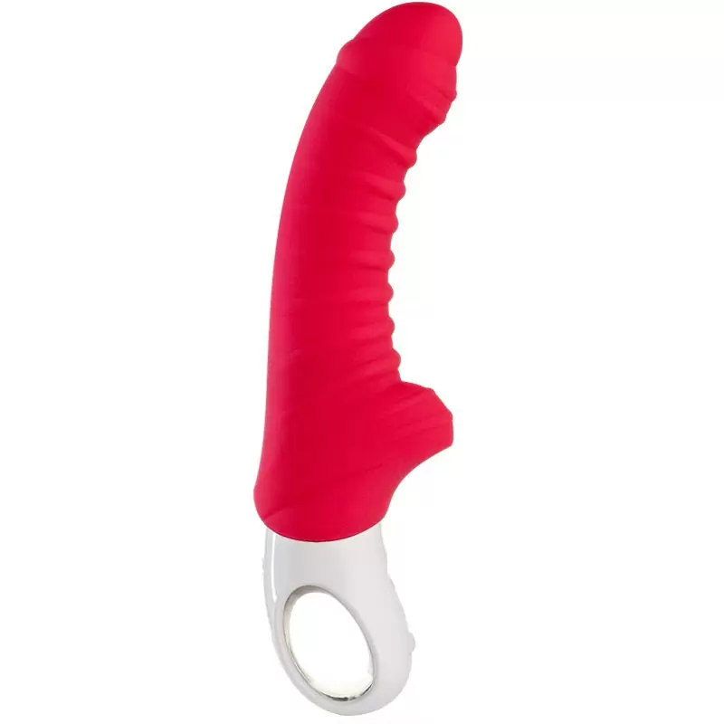 Ребристый вибратор-кролик Fun Factory Tiger G4, 21,7 см, силикон, красный