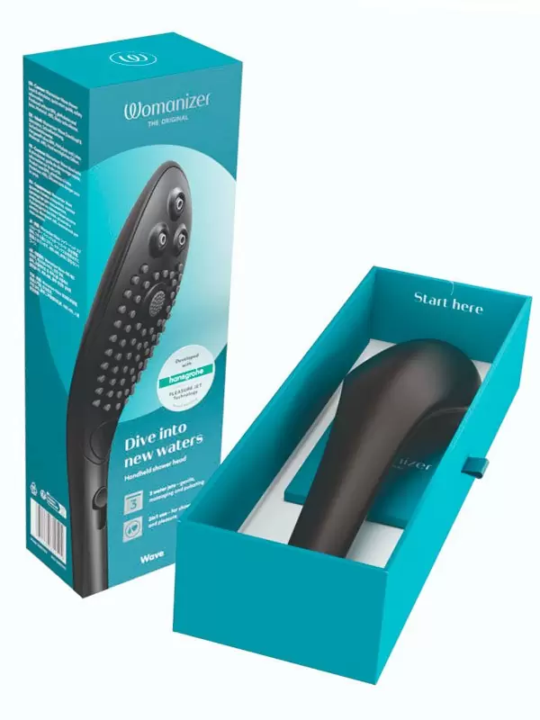 Насадка для душа Womanizer Wave, 27 см, 3 режима, черная