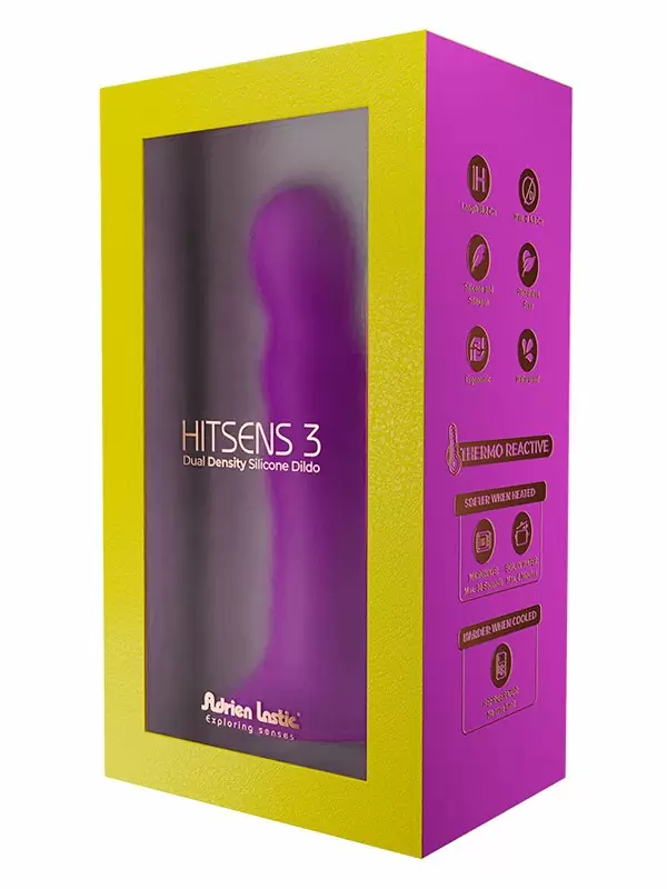 Рельефный фаллоимитатор Adrien lastic Hitsens 3, 18,2 см, силикон, фиолетовый