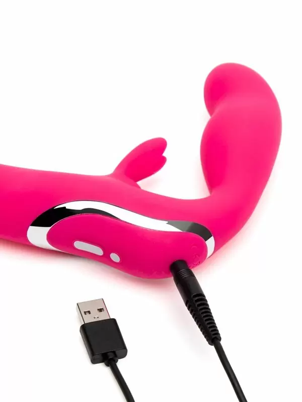 Безремневой страпон Happy Rabbit Strap-on, 14 см, силикон, розовый