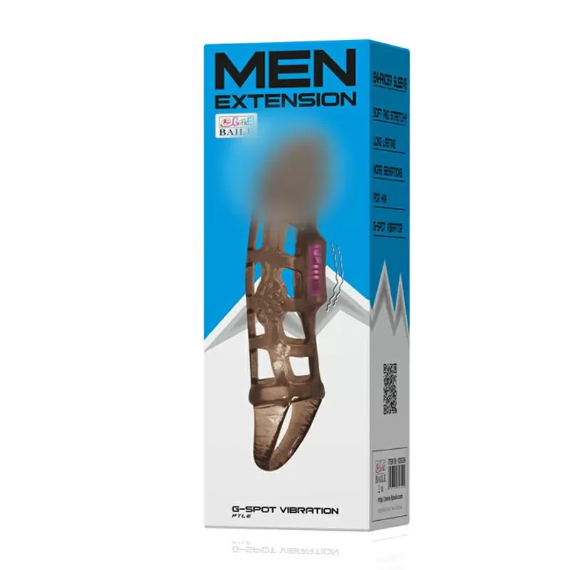 Насадка в клетку для удлинения полового члена Men Extension с вибрацией – черный