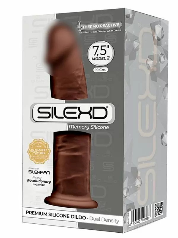Реалистичный фаллоимитатор SILEXD Model 2, 19,2 см, силикон, коричневый