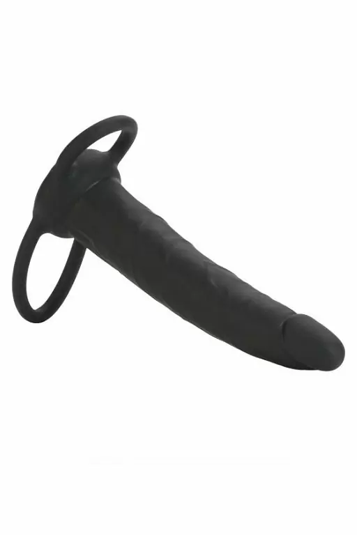 Реалистичный страпон для двойного проникновения California Exotic Novelties Silicone Double Rider, 14 см, силикон, черный