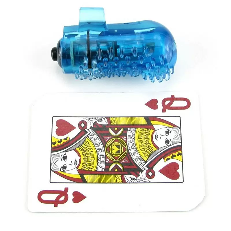 Вибростимулятор на палец Screaming O - Fing O с щетинками – синий