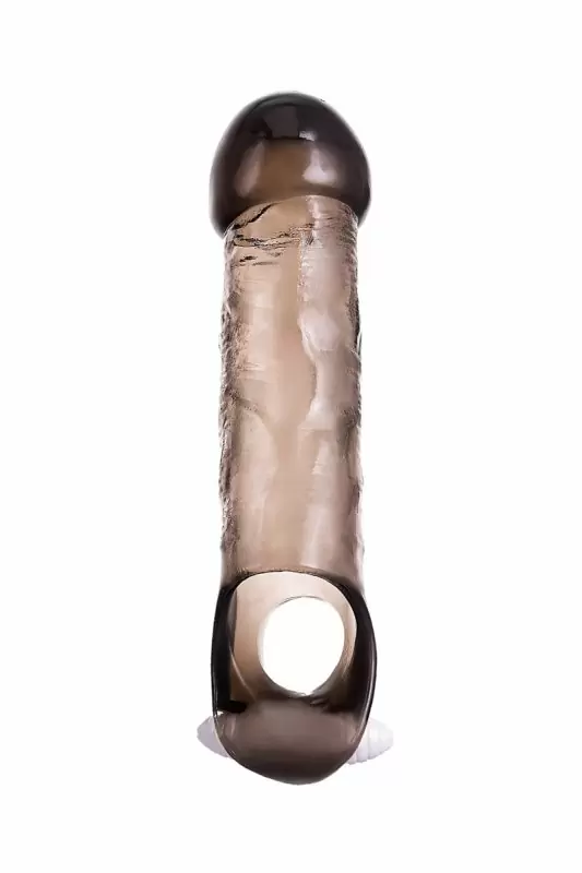 Увеличивающая вибронасадка TOYFA XLover с петлей на мошонку — 12,5 см, серая