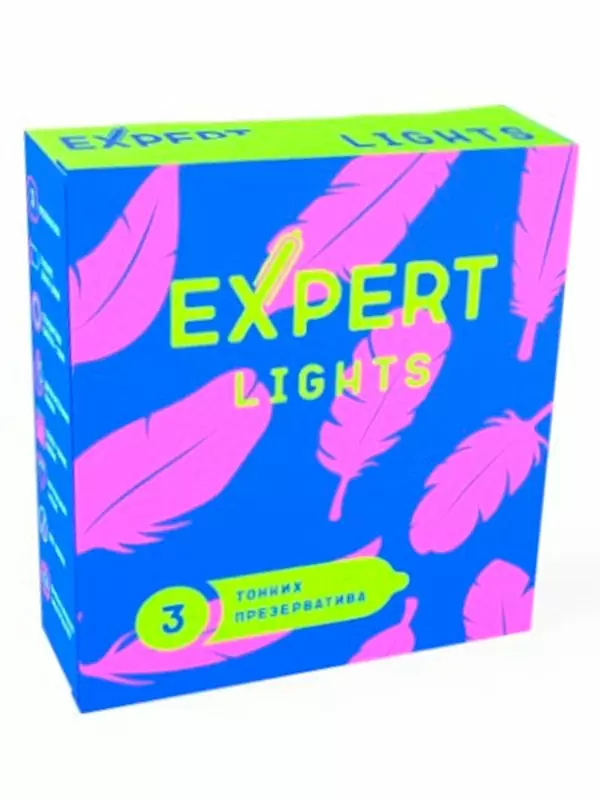 Гладкие презервативы EXPERT Lights, ультратонкие, 3 шт