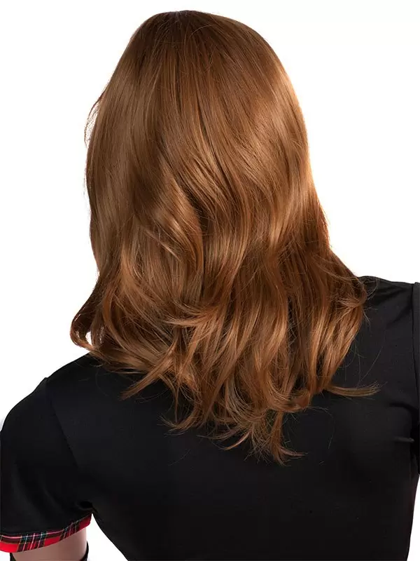 Парик длинные прямые волосы с челкой, каштановый