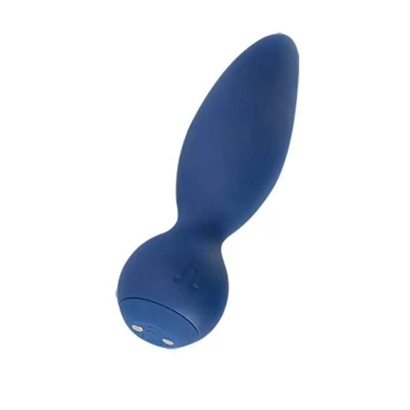 Анальная пробка Little Rocket с вибрацией и пультом ДУ - синий