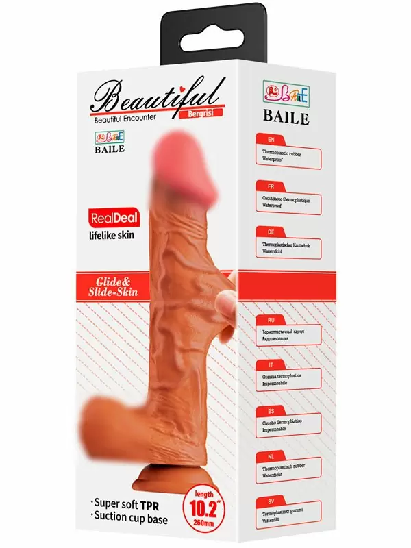 Реалистичный фаллоимитатор Baile, 19 см, ТПР, с мошонкой