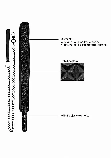 Широкий ошейник Luxury Collar with Leash 