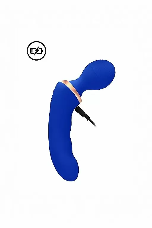 Вибратор для клитора и точки G Charm (синий): 17.5 см, 10 режимов работы, 80000 оборотовмин, АБС/силикон