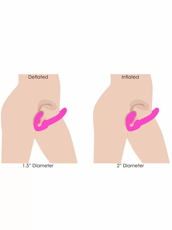 Анатомический страпон Strap U, безремневой, надувной, 24 см, розовый