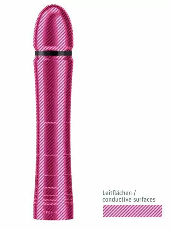 Анальный стимулятор Mystim Glossy Glen Dildo, для подключения к источнику электроимпульсов, 14 см, серебристый