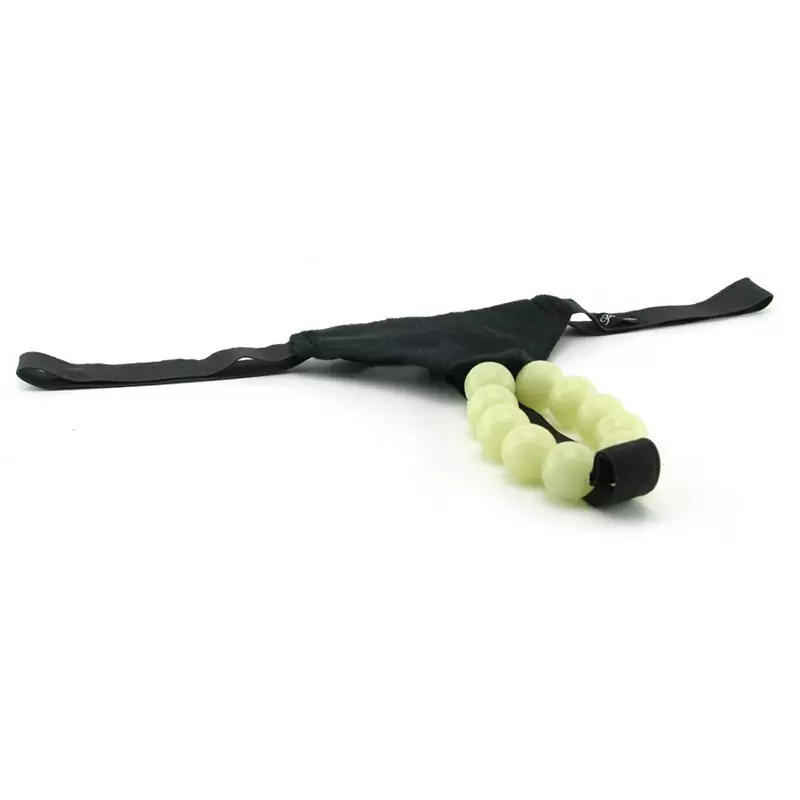 Трусики-стринг со светящимися бусинками Glow In The Dark Beaded Panties – черный