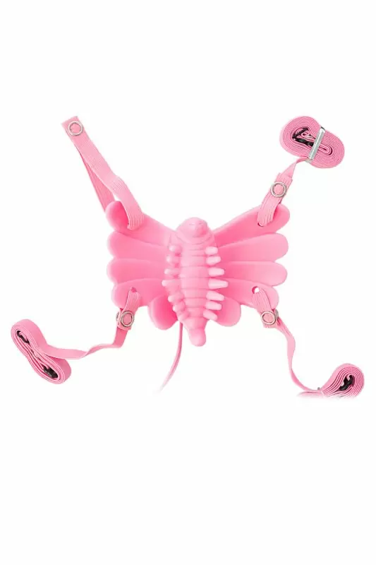 Клиторальный стимулятор в форме бабочки TOYFA с вибрацией - розовый