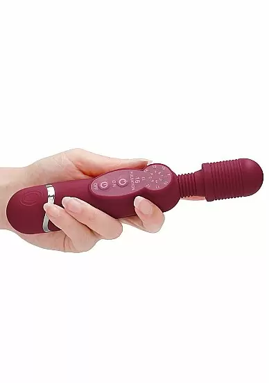 Универсальный вибратор Silicone Massage Wand, 16 режимов, 20 см, силикон, красный