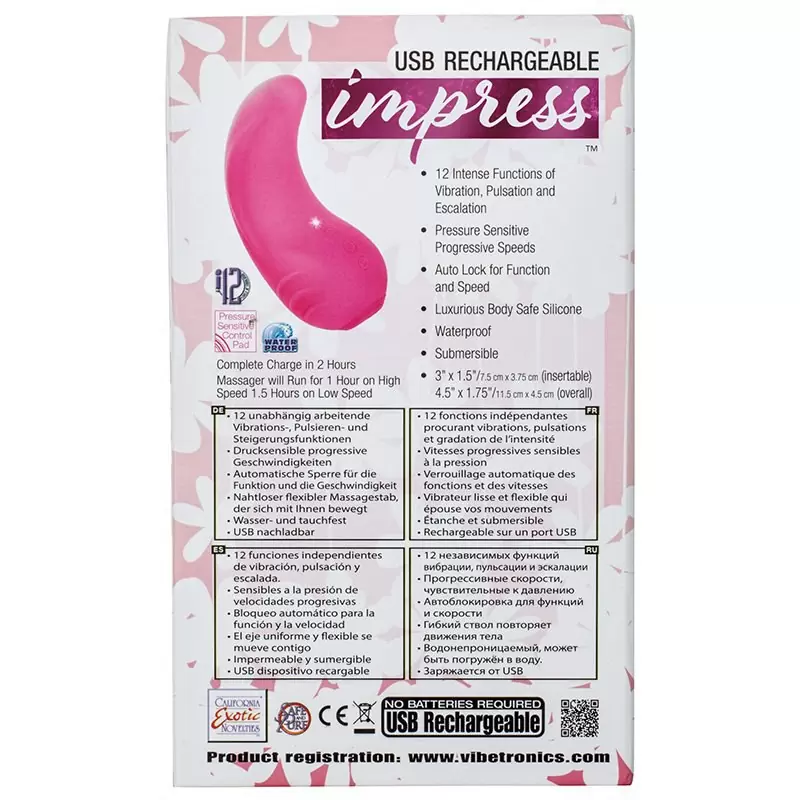 Вибромассажер Impress Mini Tongue перезаряжаемый – розовый