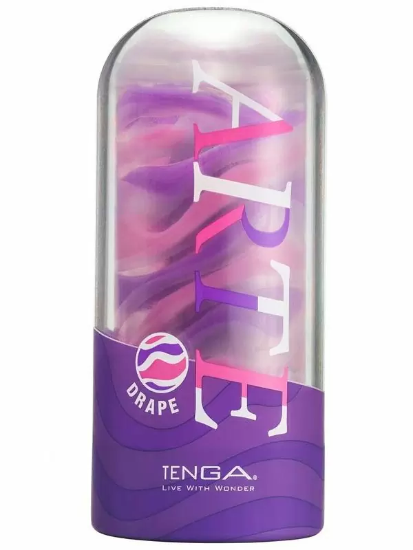Изящный мастурбатор Tenga Arte Drape, 13,5 см, прозрачный с розовым | Он и Она 18+