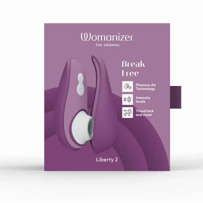 Вакуумный стимулятор клитора Womanizer Liberty 2 Purple, технология Pleasure Air, 10 см, фиолетовый