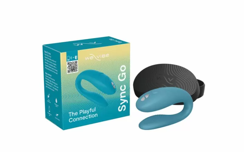 Вибратор для пар We-Vibe Sync Go, управление через приложение, 7,5 см, голубой