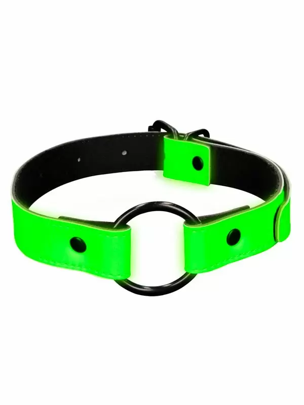 Люминисцентный кляп Shots toys Ouch!, с металлическим кольцом