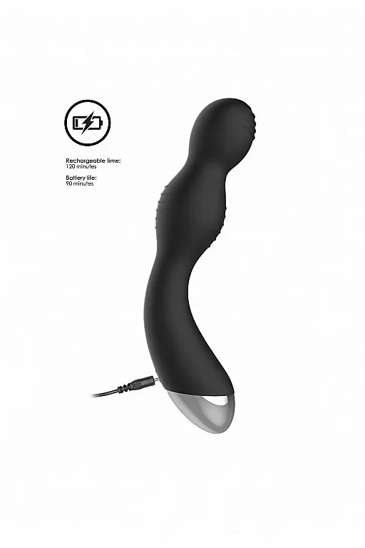 Вибратор для точки G с электростимуляцией и пультом управления E-Stim G/P-Spot Vibrator: 19 см, 10 режимов работы, 11000 оборотов/мин, АБС/силикон