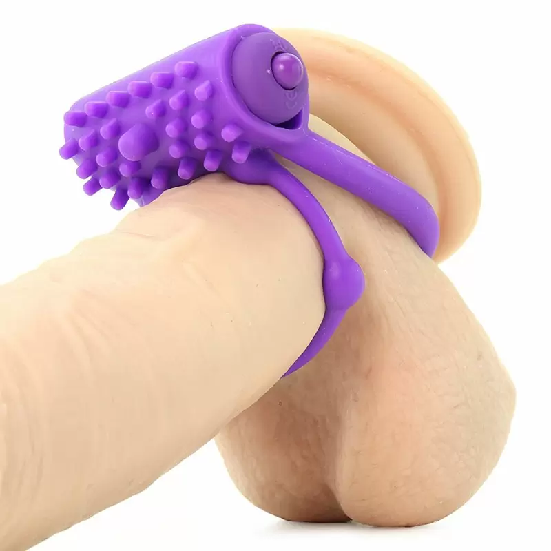 Эрекционное кольцо Vibrating Prolong Performance Ring с вибрацией – фиолетовый