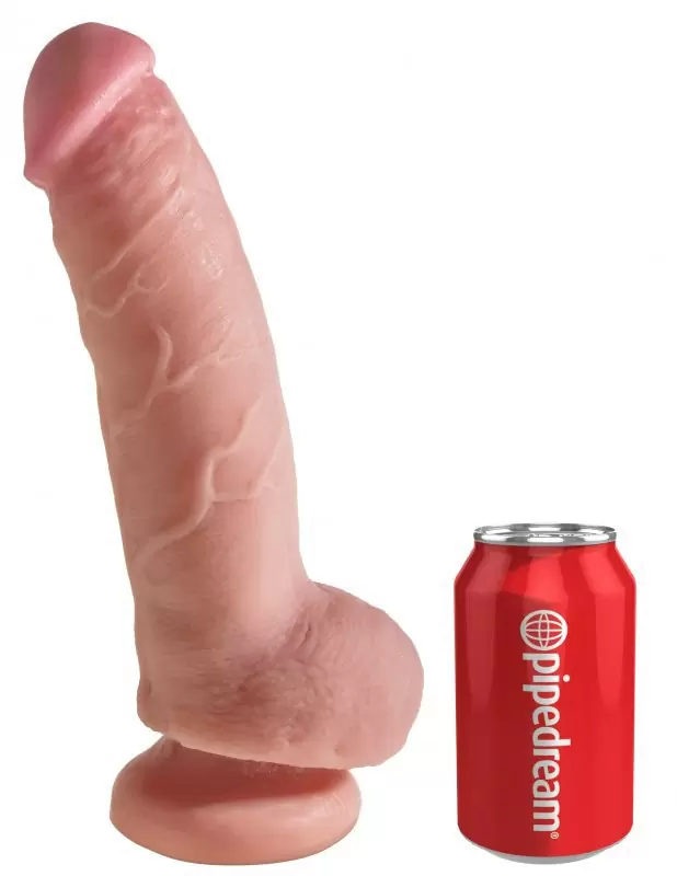 Фаллоимитатор-реалистик с мошонкой King Cock Plus 9